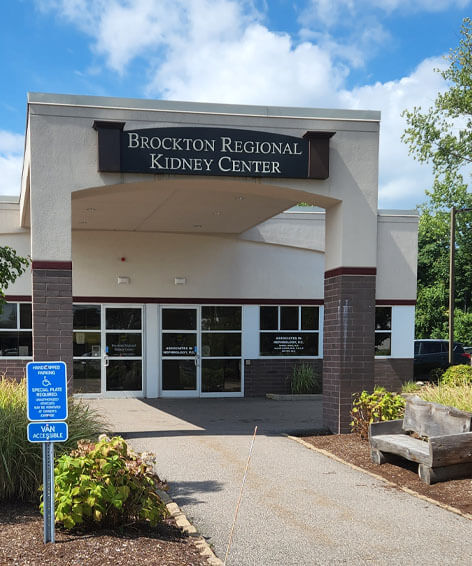 outside of Brockton Regional Kidney Center's building