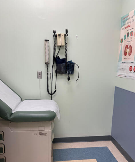 kidney care equipment in a kidney center's treatment room