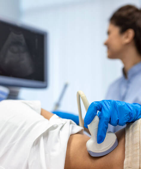 close up of an ultrasound on a lower back