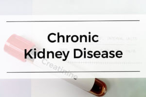 Chronic Kidney disease medical term, CKD and a test tube.