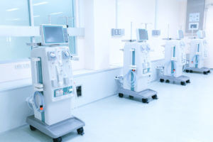 Dialysis machines in a clinic.